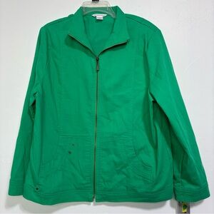 Allison Daley Women's Full Zip Blazer Jacket Size 14 NWT Shoulder Pads Cotton